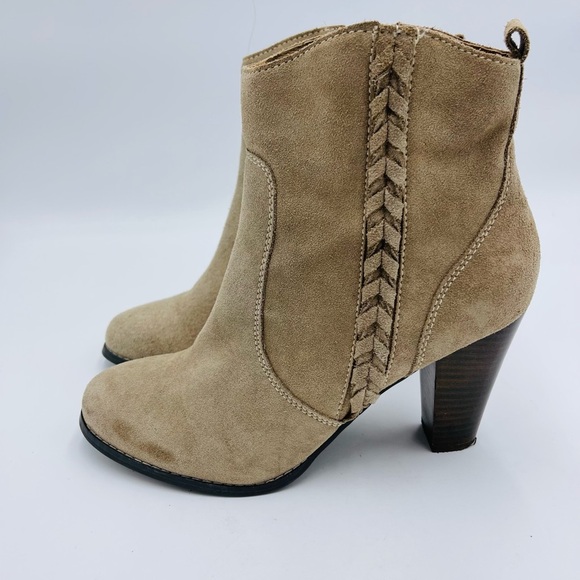 Very Volatile Wright Taupe Suede Leather Ankle Boots - Picture 4 of 9